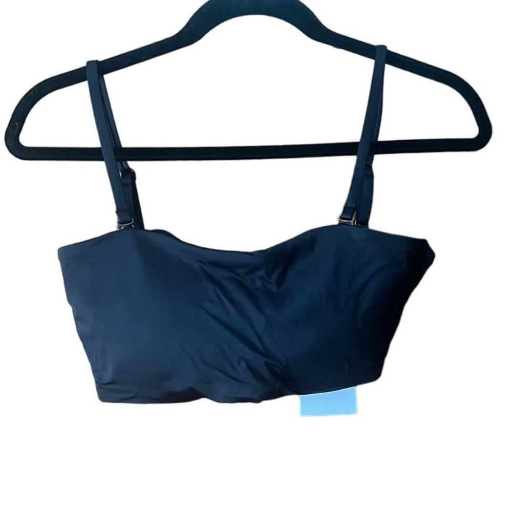 NWT Andie Women's The Bora Bora Bikini Swim Top Convertible Black Size L
